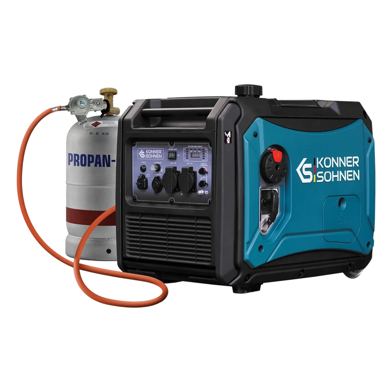 "Könner & Söhnen" LPG/Benzin-Inverter-Generator KS 4000iEG S - 3.5kW Nennleistung - Benzin / Gas Motor - 230V