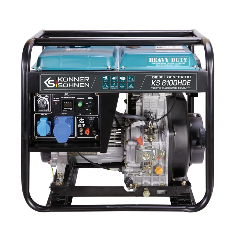 "Könner & Söhnen" Generator KS 6100HDE (EURO V) - 5kW Nennleistung - Dieselmotor - 230V