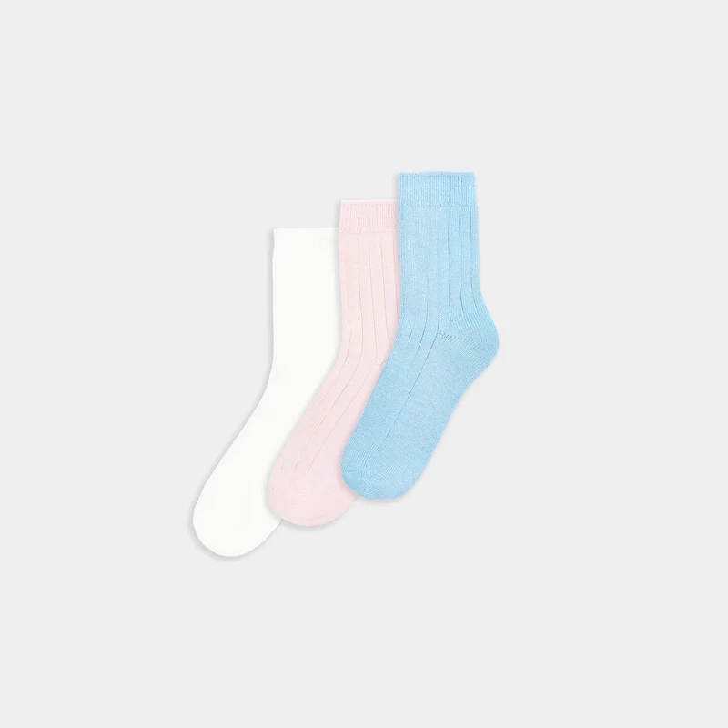 Dicke Gerippte Socken (3er-Pack) - Bunt
