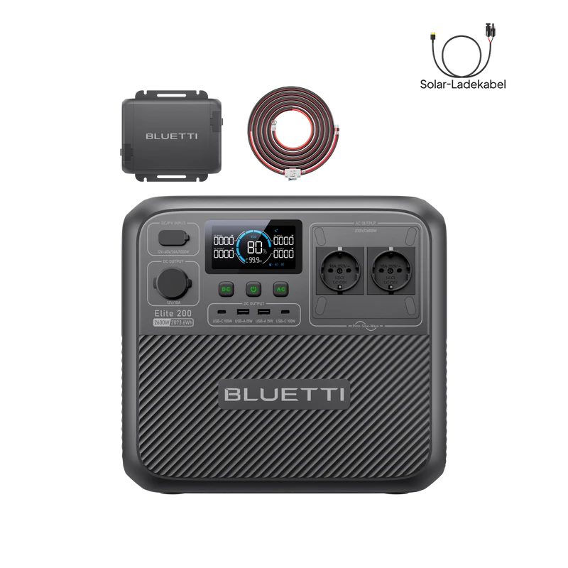 BLUETTI Elite 200 V2+Charger 1 | 2600 W 2073,6 Wh 560 W Ladegerät (Nur Für Deutschland)