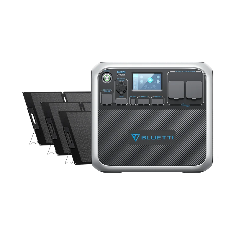 BLUETTTI AC200P Tragbare Solargenerator + MP200 Solarpanele