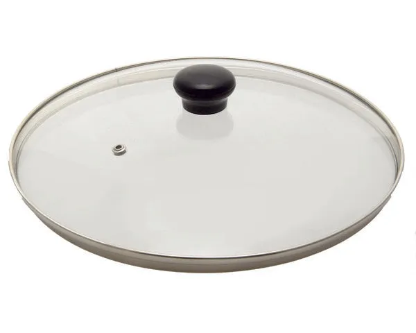 Edelstahlglasdeckel mit Ventil ø 28 cm.