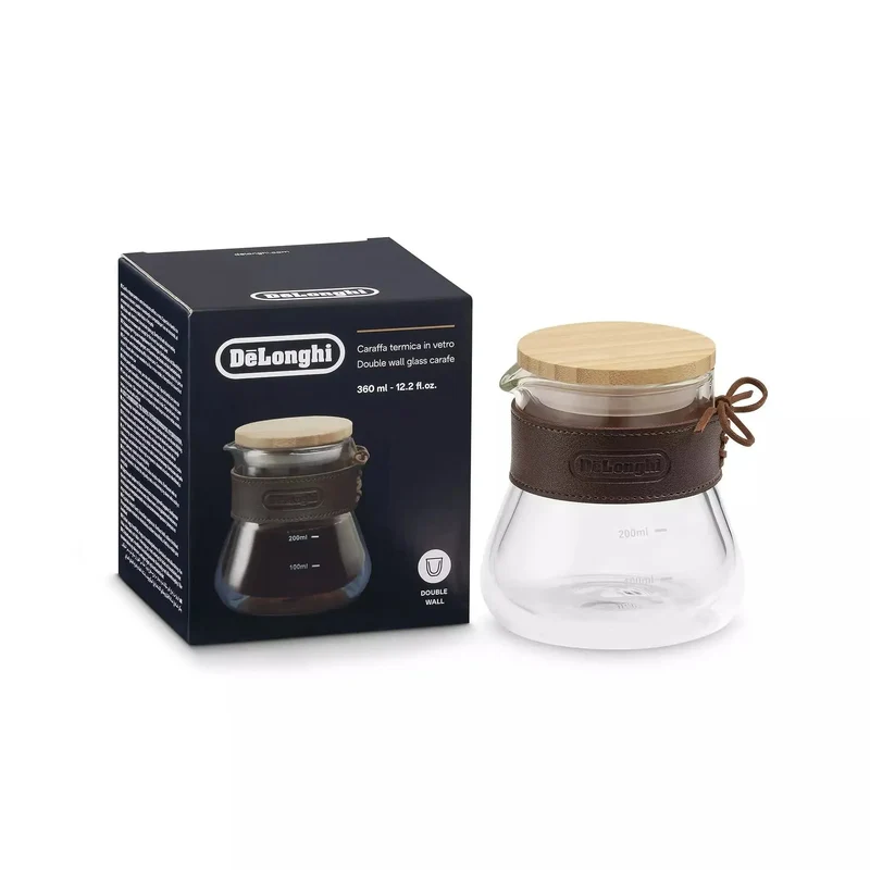 DeLonghi Doppelwandige Glas-Kanne für Kaffee 360ml DLSC077