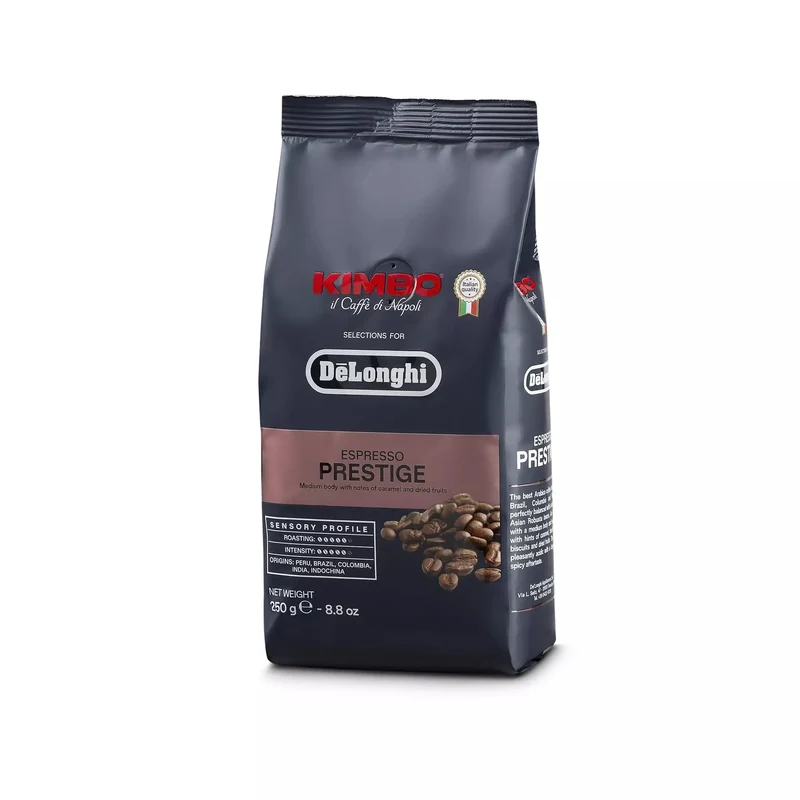DeLonghi Cafe Kimbo Espressobohnen Prestige 65 % Arabica 35 % Robusta, 250 g