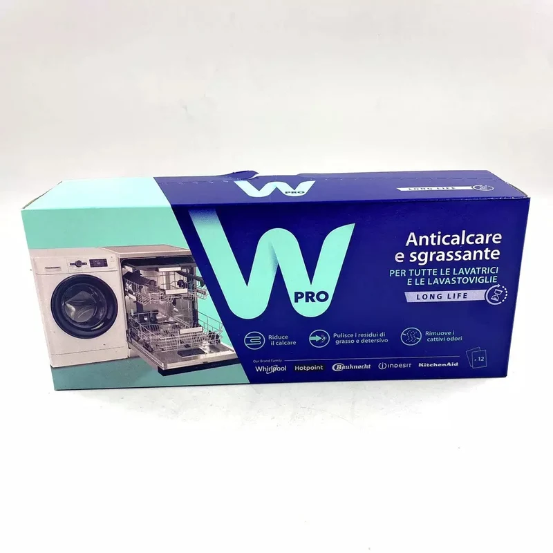 Entkalker und Reiniger für Geschirrspüler und Waschmaschine Whirlpool Wpro 12 Stück