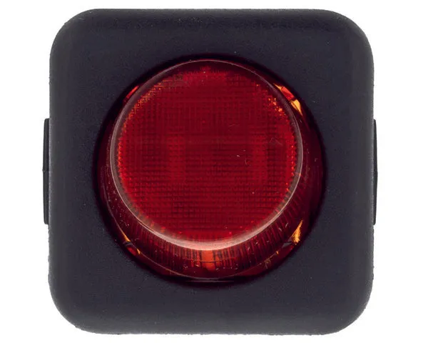 Einpoliger roter Schalter 25x25mm Kontrollleuchte