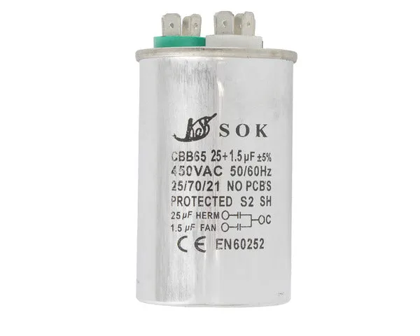 Arbeitskondensator 25µF + 1,5µF 450V