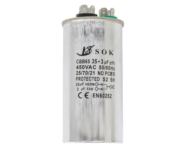 Arbeitskondensator 35µF + 3µF 450V