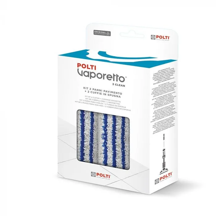 Set 2 Tücher + 2 Bezüge Polti PAEU0357 - Dampfreiniger Vaporetto 3 Clean