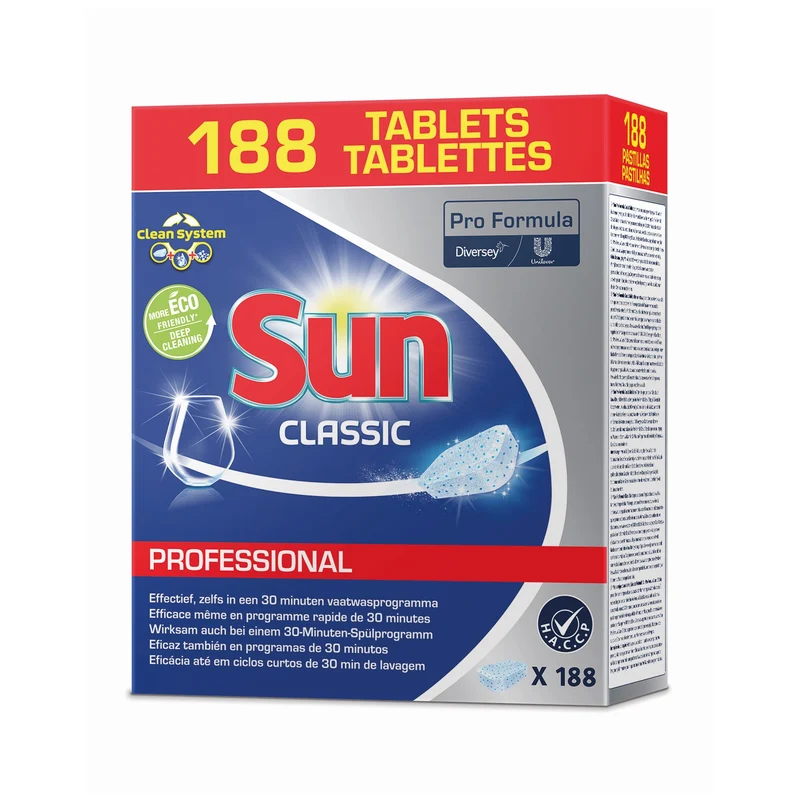 Sun Professional Classic Tabs Geschirrspültabletten Classic für Haushaltsgeschirrspüler 188Stk.