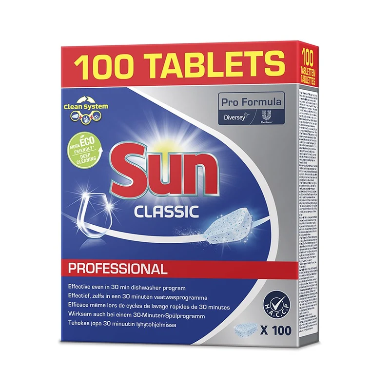 Sun Professional Classic Tabs 100Stk. - Geschirrspültabletten Classic, geeignet für Haushaltsgeschirrspüler