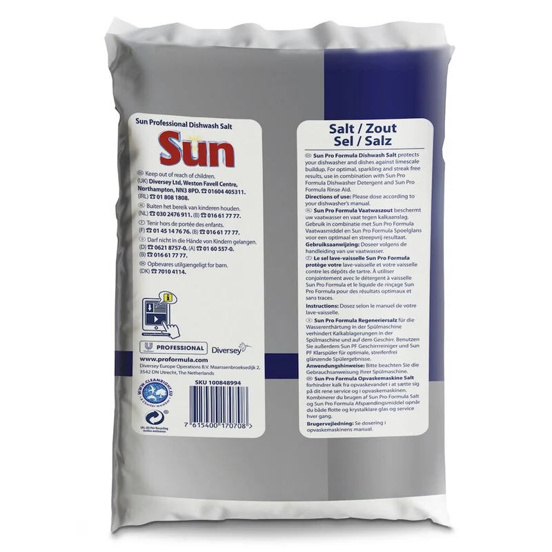 Sun Pro Formula Dishwash Salt 6x2Kg Geschirrspülsalz mit grobem Granulat