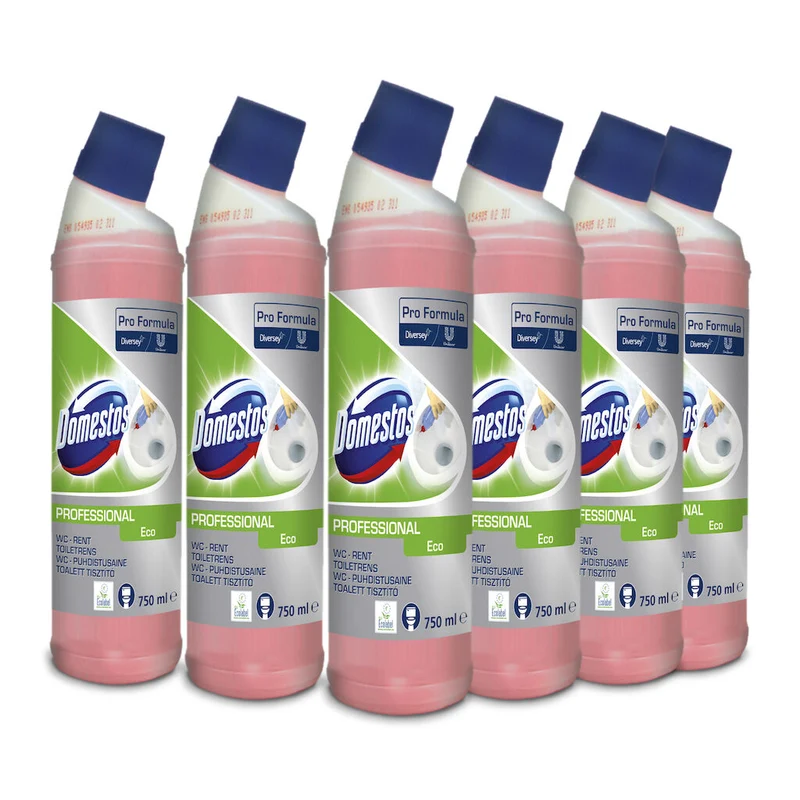 Domestos Professional WC Reiniger Eco 6x0,75L Toilettenreiniger und Kalklöser in einem