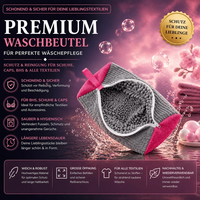 Premium Waschbeutel – Schutz & Reinigung für Schuhe, Caps & Textilien (39×19 cm)