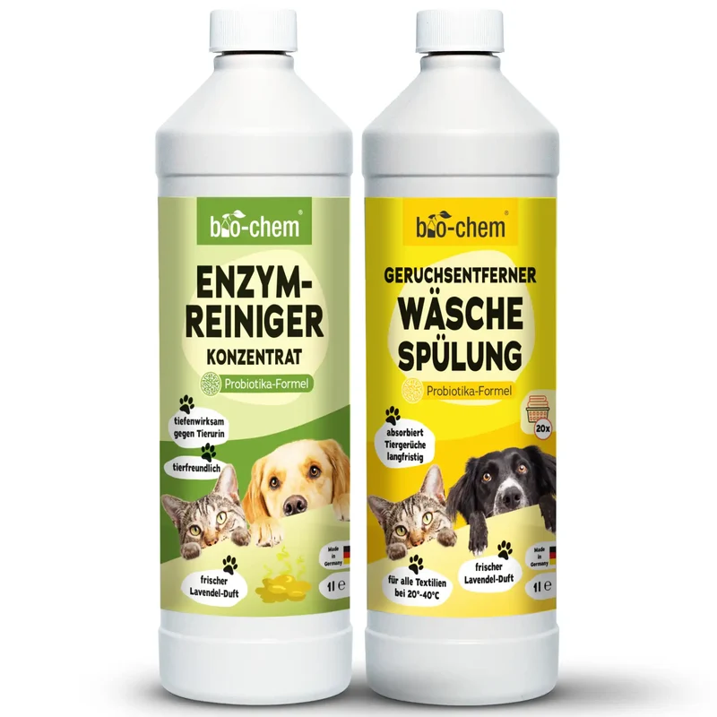 Enzymreiniger Konzentrat 1 l + Geruchsentferner Wäschespülung 1 l (DUO 2-teilig)