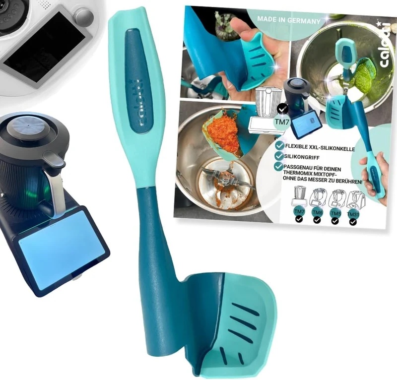 Drehkellenspatel kompatibel für Thermomix TM31, TM5, TM6, TM7 mit Siliconflanke