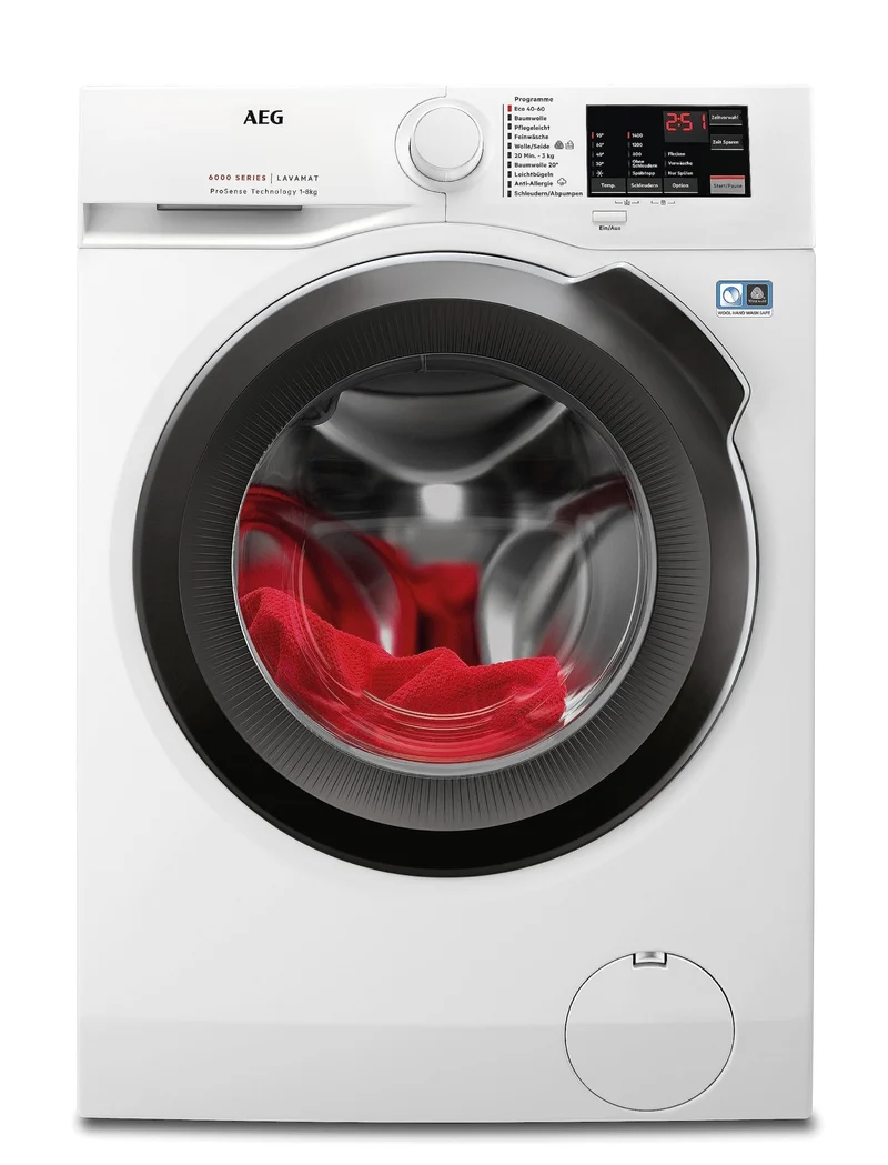 AEG Waschmaschine 8 kg Serie 6000 ProSense Mengenautomatik Dampffunktion Anti-Allergie Inverter-Motor