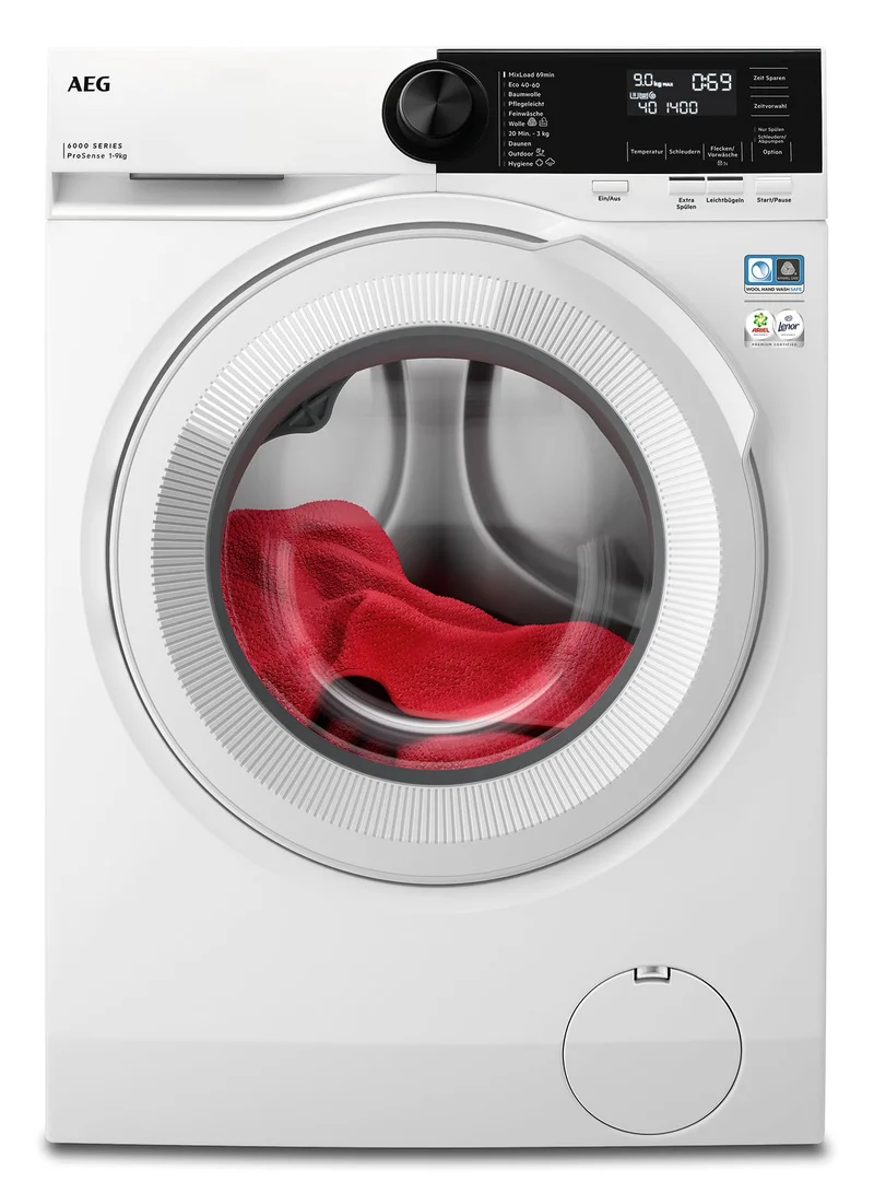 AEG Waschmaschine 9kg Serie 6000 ProSense Leise Leichtbügeln 1400 U/min
