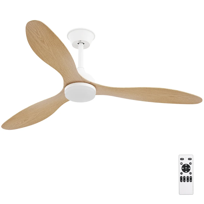 Ventilateur de Plafond Suspendu 52" avec Éclairage LED – Moteur CC Réversible, Télécommande, 3 Couleurs