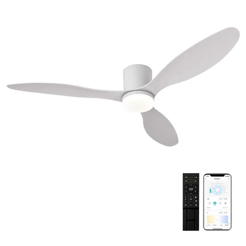 Ventilateur de Plafond 52" avec Éclairage LED à Intensité Réglable – Moteur CC, Télécommande et Contrôle par Application