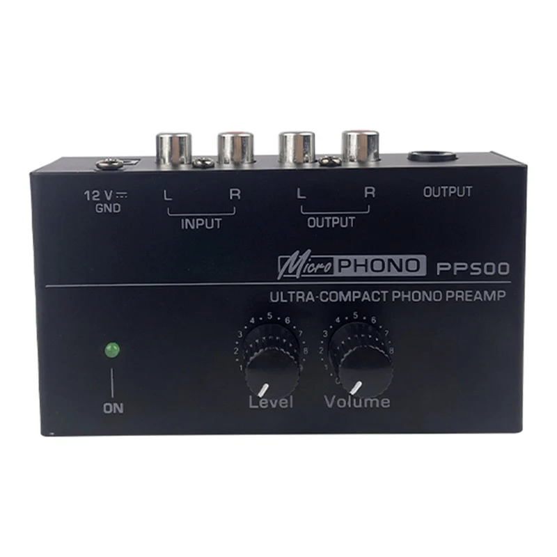 Préamplificateur phono PP500, contrôle de volume et niveau 12 V pour platine vinyle LP