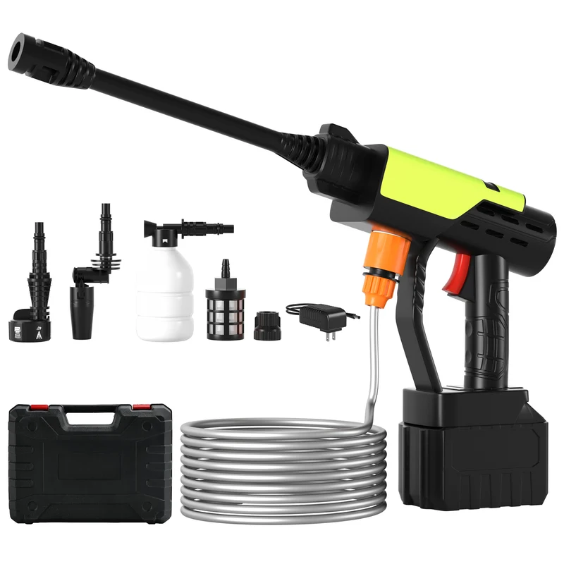 Pistolet de nettoyage auto portable sans fil 6 en 1 à haute pression avec trois leviers de fonction