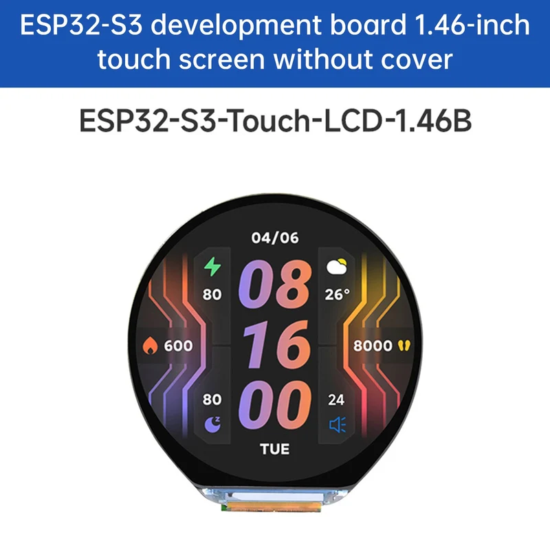 Carte de développement à écran tactile circulaire ESP32-S3 de 1,46 pouce compatible avec AI Xiaozhi