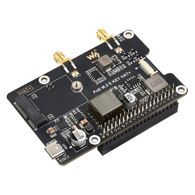 Carte adaptateur d'alimentation Ethernet PoE pour Raspberry Pi 5 PCIe vers M.2 E Key