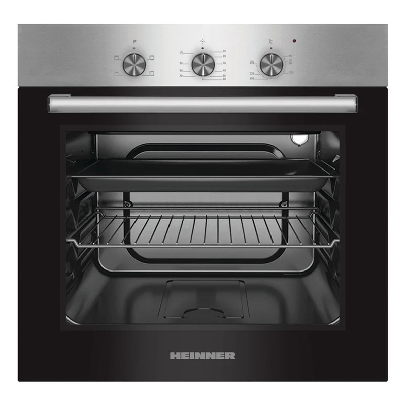 Heinner Einbaubackofen HBO-S624LTG-IX – 62 Liter – Heißluft – Grill