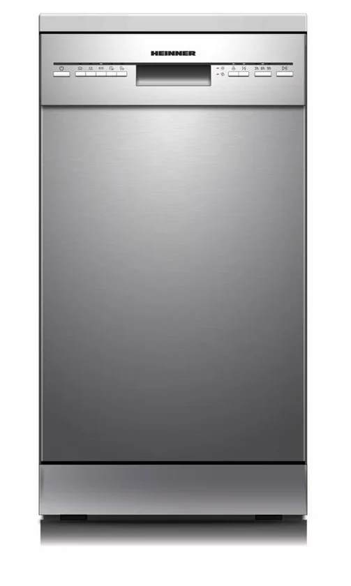 Heinner HDW-FSM45510XE freistehender Geschirrspüler – 10 Maßgedecke – AquaStop – Energieklasse E – Edelstahl