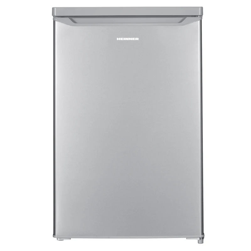 Heinner HF-HM109SE++ Tischkühlschrank mit Gefrierfach 109 L – Energieklasse E – Einstellbarer Thermostat – LED-Beleuchtung – Wendetür – Silber – 5 Jahre Garantie