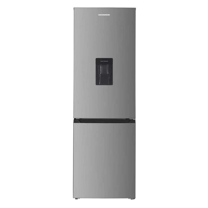 Heinner HC-HM313XWDE++ Kühl-Gefrierkombination mit Wasserspender – 313 L – Energieeffizienzklasse E – Elektronische Steuerung mit einstellbarem Thermostat – LED-Beleuchtung – Reversible Tür – 5 Jahre Garantie