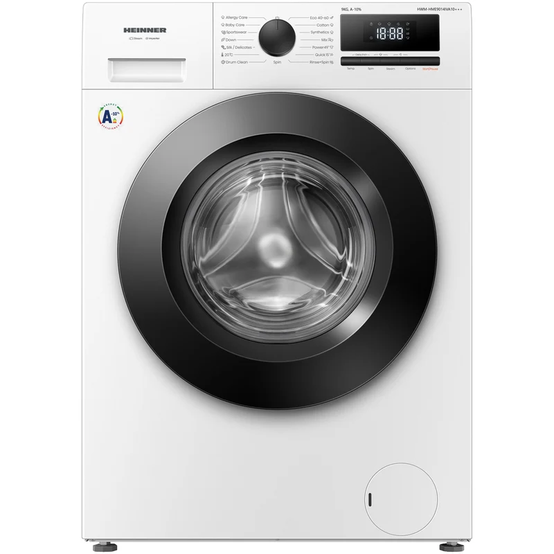 Heinner HWM-HME9014IVA10+++ Waschmaschine 9 kg – 1400 U/min – Inverter – A-10% – Allergy & Baby Steam