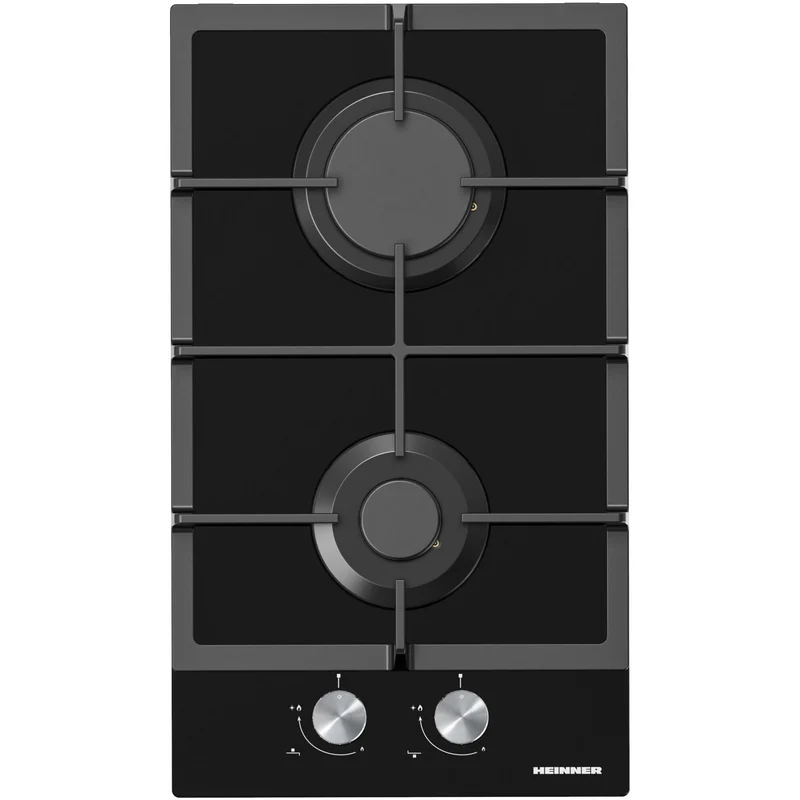 Heinner HBH-M302FGBK Gaskochfeld – 30 cm – 2 Brenner – Gusseisenroste – Schwarz