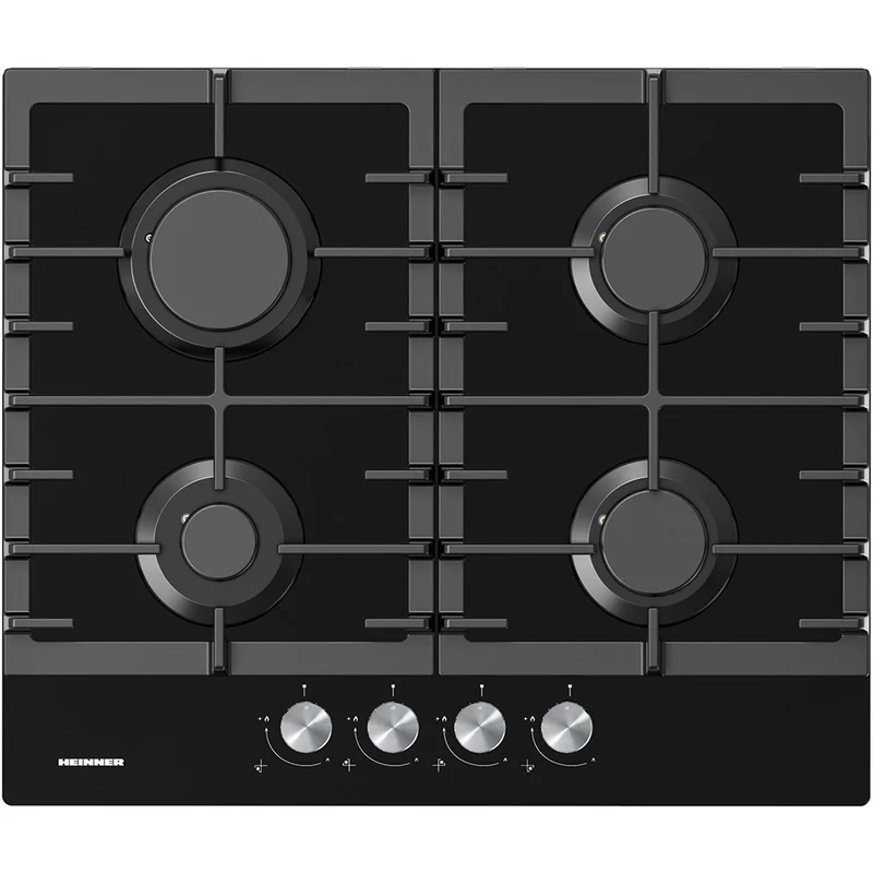 Heinner HBH-M421IRFGBK Einbau-Gaskochfeld – 4 Brenner – Gusseisenroste – Schwarz