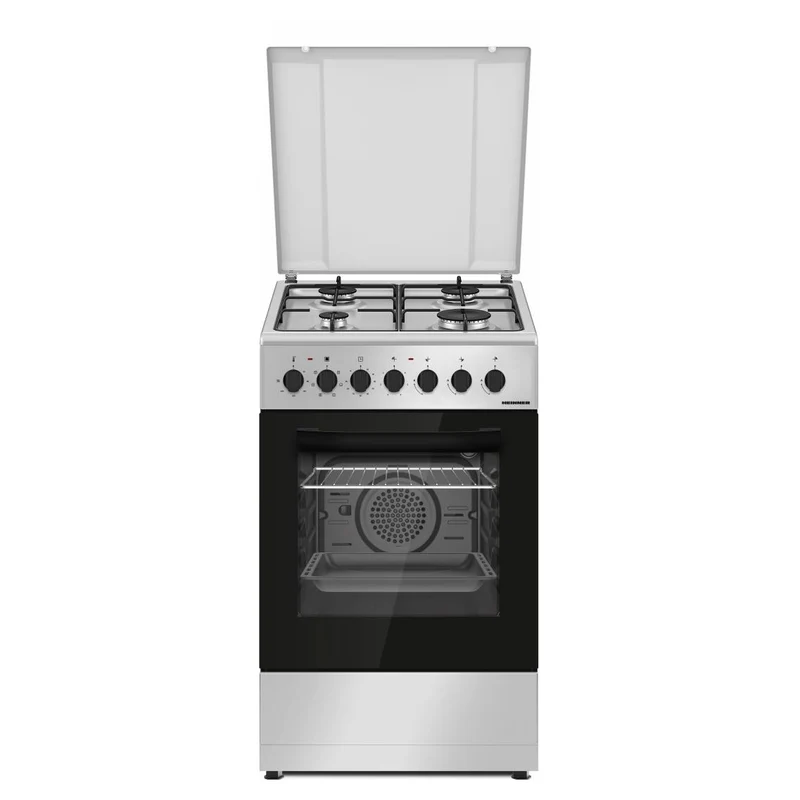 Heinner Gasherd HFSC-S60LITGC-SL – 50 cm – 4 Zonen – Ofen mit 6 Funktionen und Grill