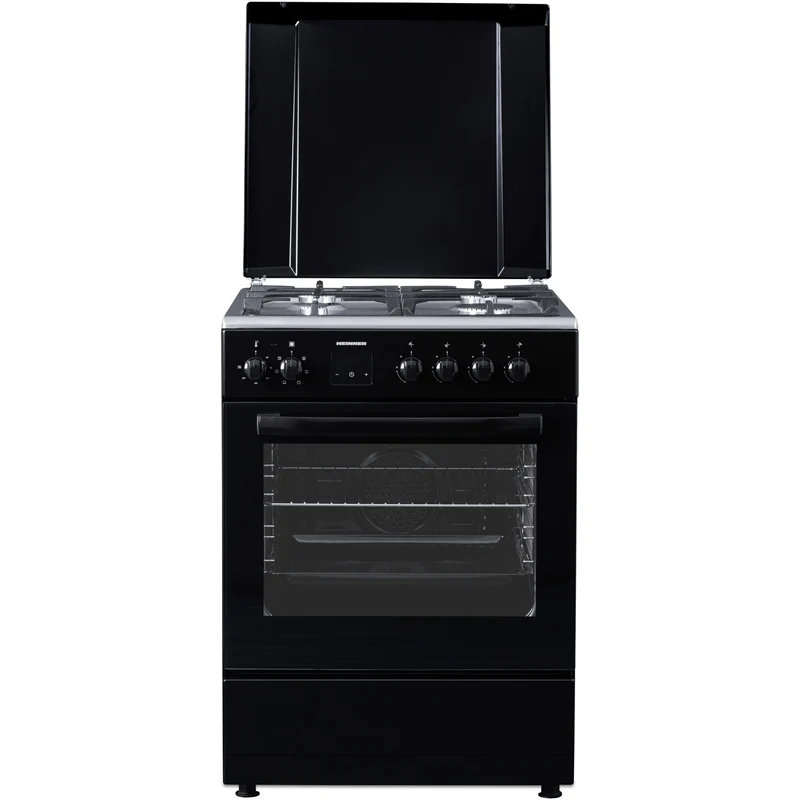 Heinner Gasherd HFSC-S66FDCC-IBK – 50 cm – 4 Kochfelder – Backofen mit 6 Funktionen und Grill – Schwarz