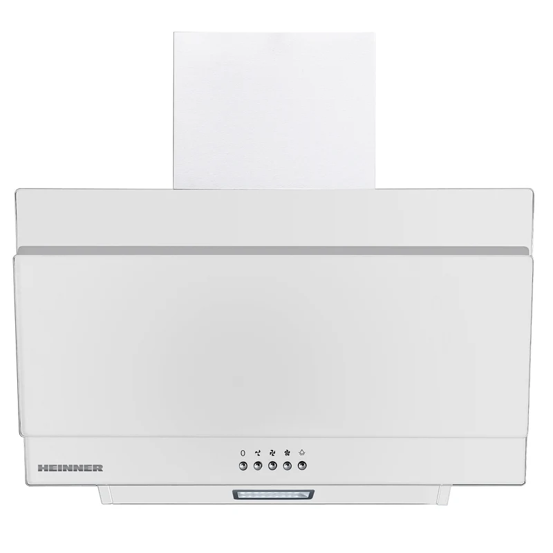 Heinner DCH-350RGWH Dunstabzugshaube, schräges Design – 60 cm – 3 Geschwindigkeiten – Drucktastensteuerung