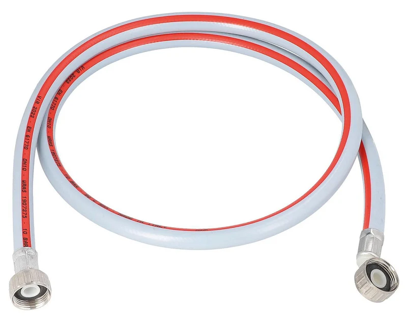 Tuyau de raccordement caoutchouc pour lave-linge et lave-vaisselle 3/4", gris