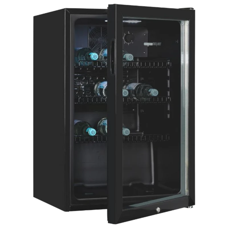 EXQUISIT GKS120-GT-160C Glastür-Kühlschrank / Getränkekühlschrank / Schwarz