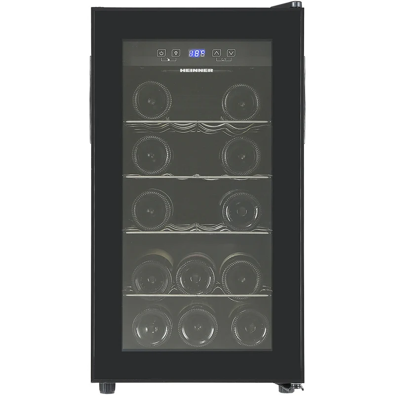 Heinner HRV-A52DRM18 Weinkühlschrank – 55 Liter – 18 Flaschen – Holzablagen