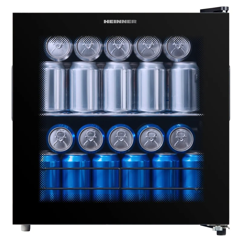 Heinner HBC-M44BKE Getränkekühlschrank – 44 Liter – Glasfront – Schwarz