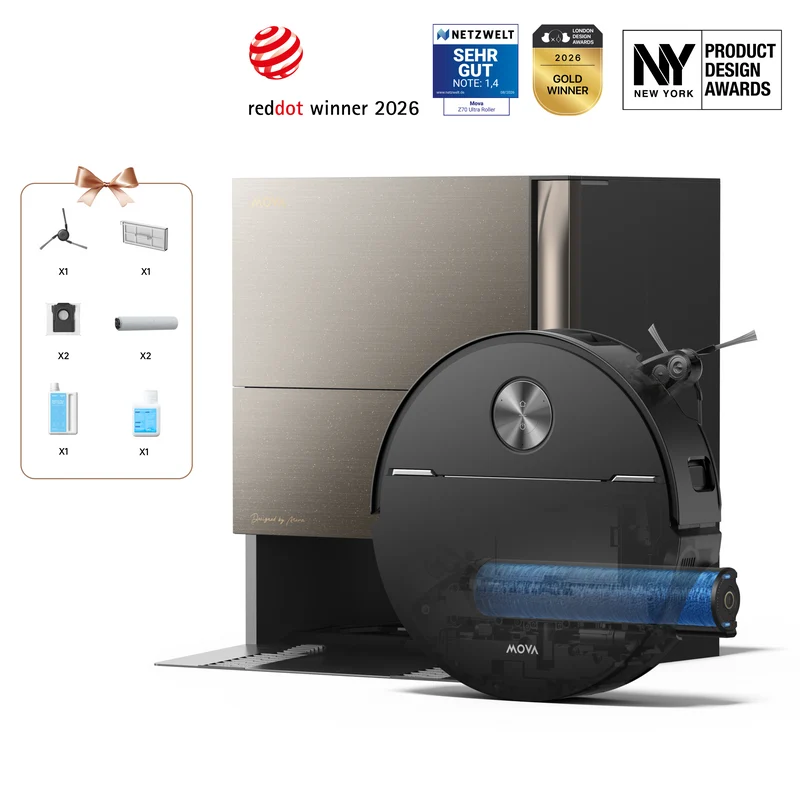 Dreame MOVA Z70 Ultra Roller Complete Saugroboter Bürstetes Metall