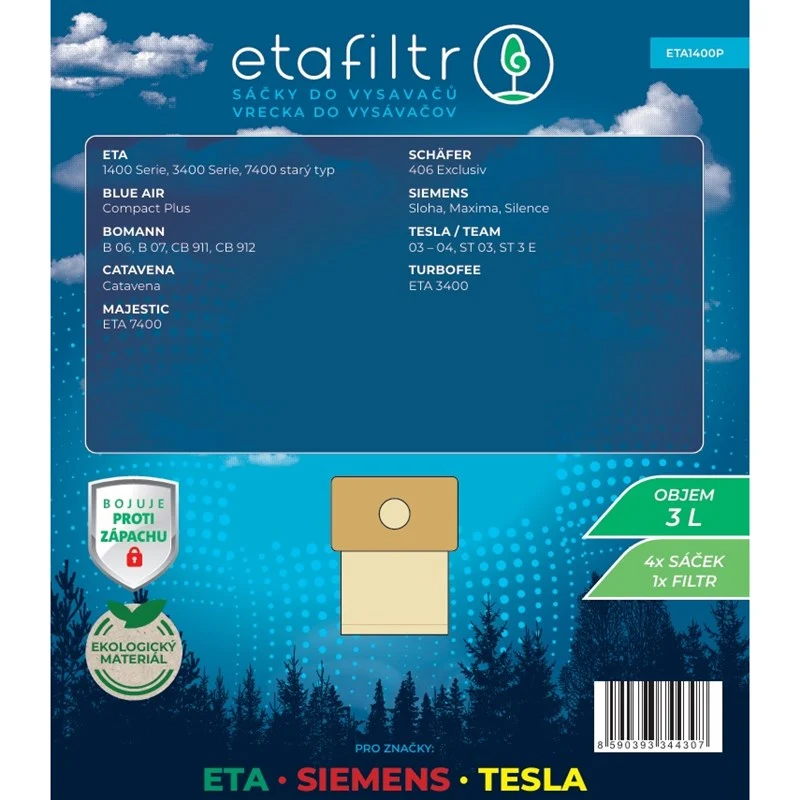 Staubsaugerbeutel ETA ETA 1400 (4 Stk.) braun