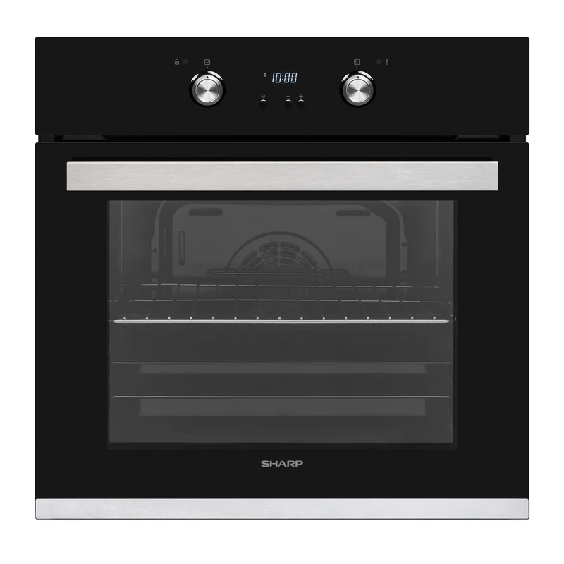 Sharp K-61D27BM1-EU Built-In 69lt. Pyrolytic Fan Assisted Oven, Black