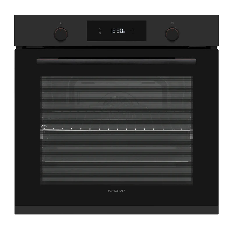 Sharp K-71P28BNH-EU Built-In 78lt. Pyrolytic Multifunction Oven, Matte Black