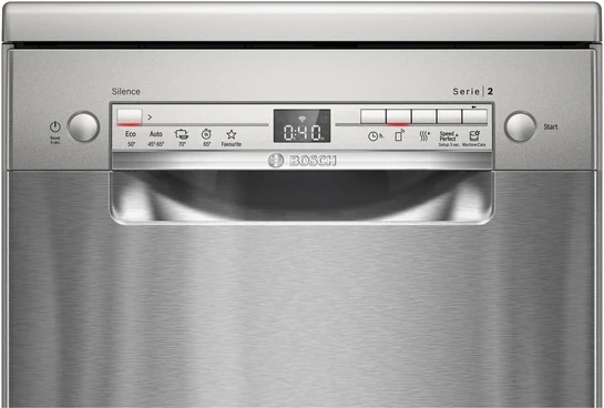 Serie 2 Freistehender Geschirrspüler 45 cm Gebürsteter Stahl mit Anti-Fingerprint SPS2HKI42E
