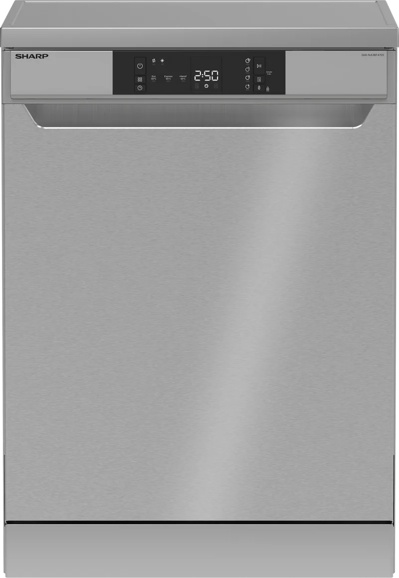 SHARP QW-NA1BF47DI Freestanding 60cm Dishwasher 13PS 47 db D Class with MicroBan Technolgy