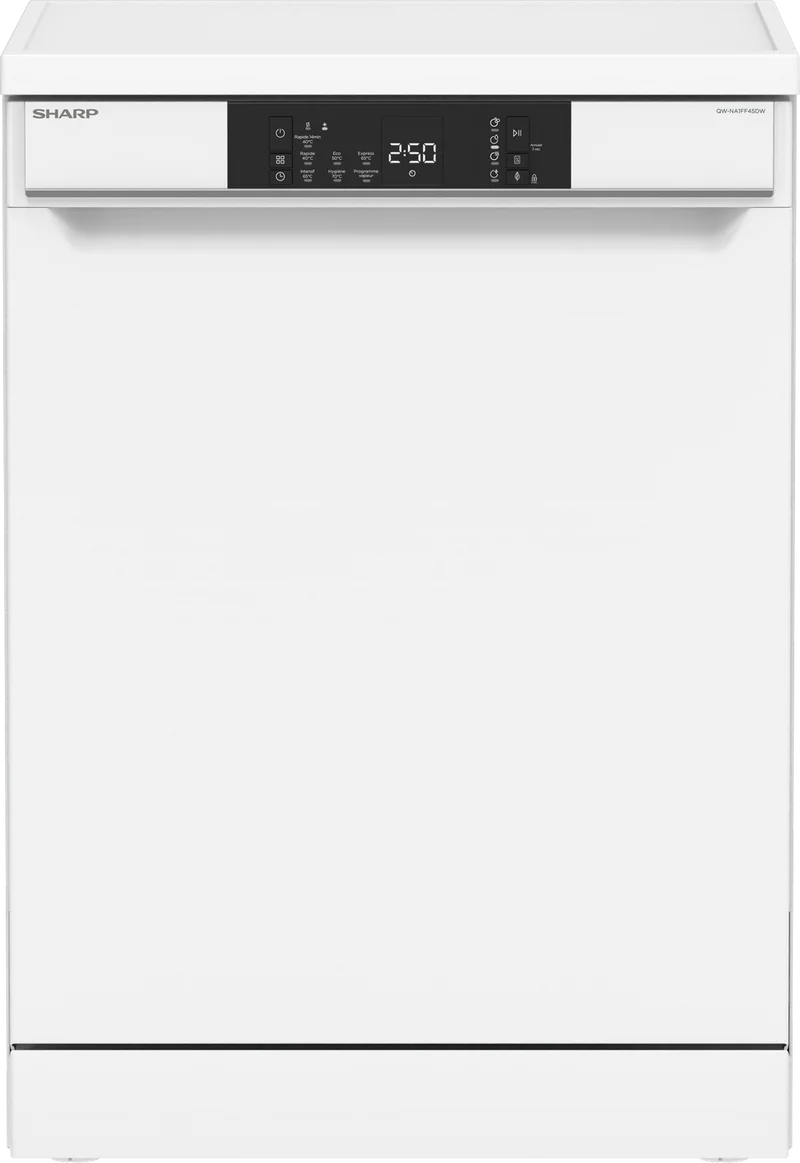 SHARP QW-NA1FF45DW Freestanding 60cm Dishwasher 16PS 45 db D Class with Multifunctional rack