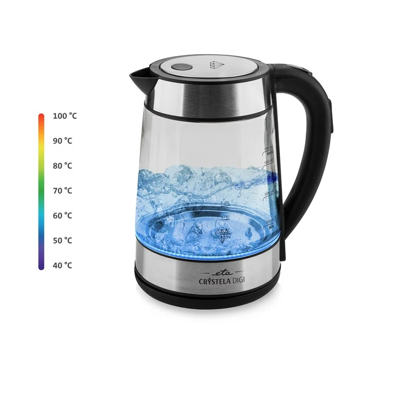 Elektrischer Wasserkocher ETA Crystela Digi 7153 90000 (ETA715390000) schwarz/glas